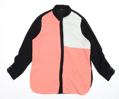 Womens UK Size 12 River Island Pink Basic Button-Up