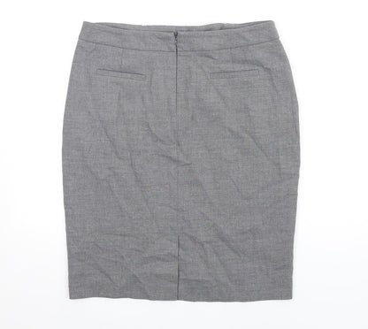 Damsel in a Dress Womens Grey Polyester Straight & Pencil Skirt Size 14 Zip