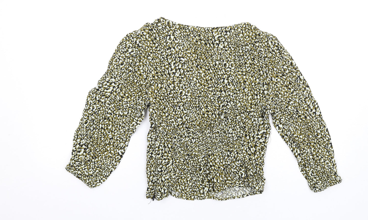 Womens UK Size M Stradivarius Green Basic Blouse