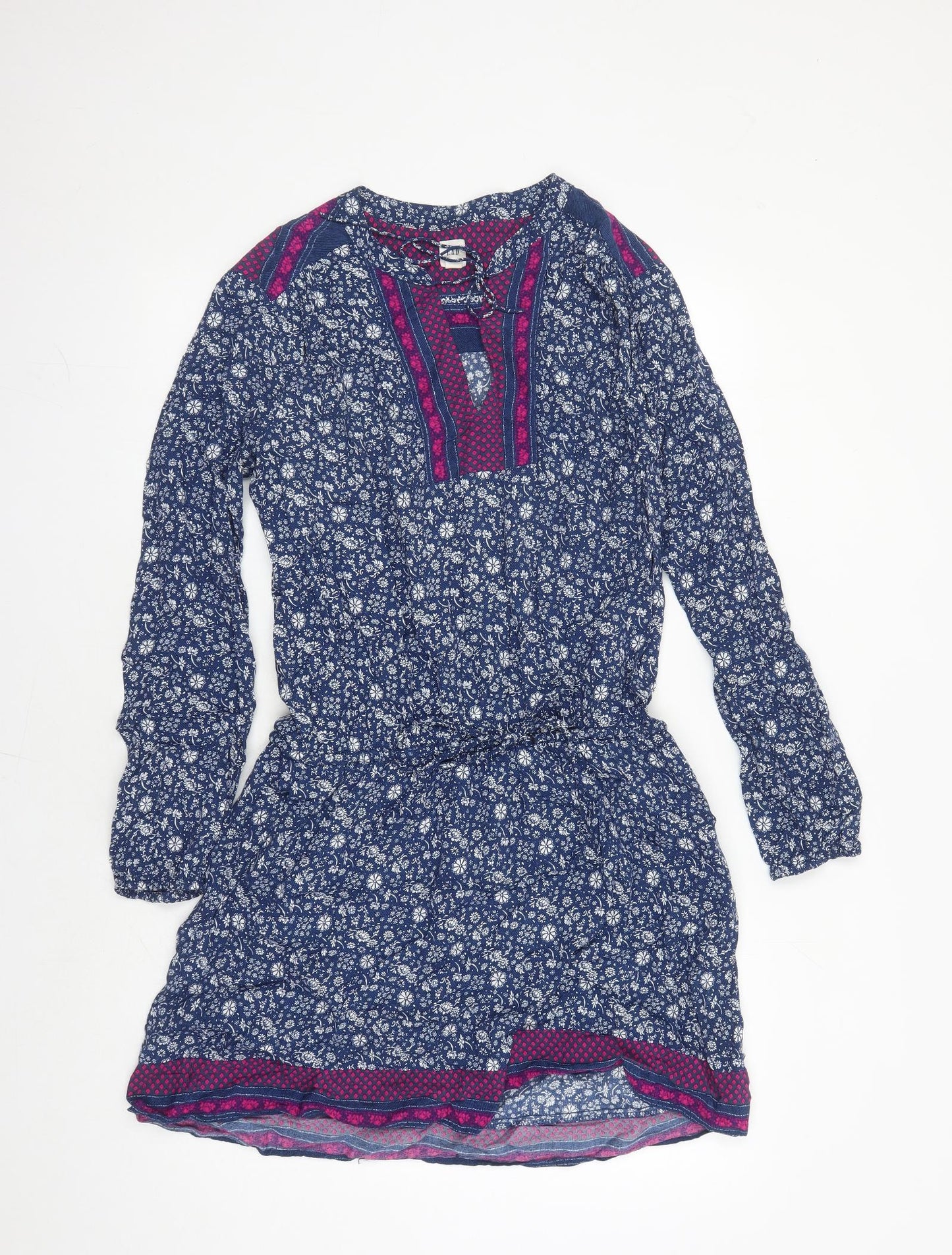 Gap Womens Blue Geometric Viscose Kaftan Size M Round Neck Pullover