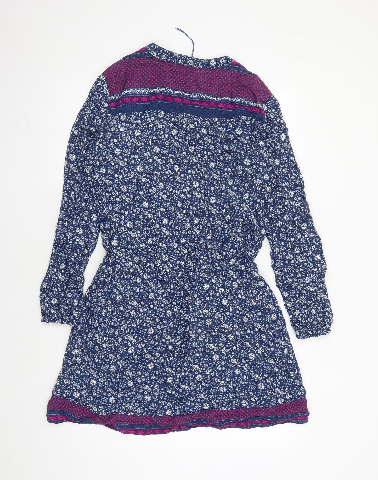 Gap Womens Blue Geometric Viscose Kaftan Size M Round Neck Pullover