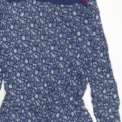 Gap Womens Blue Geometric Viscose Kaftan Size M Round Neck Pullover