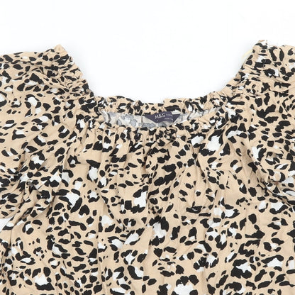 Womens UK Size 6 Marks and Spencer Brown Basic T-Shirt