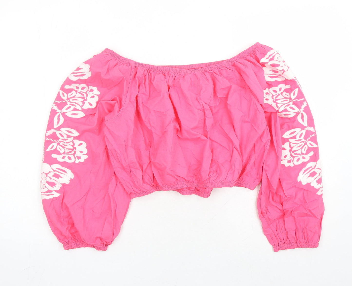 Womens UK Size 18 Marks and Spencer Pink Cropped Blouse