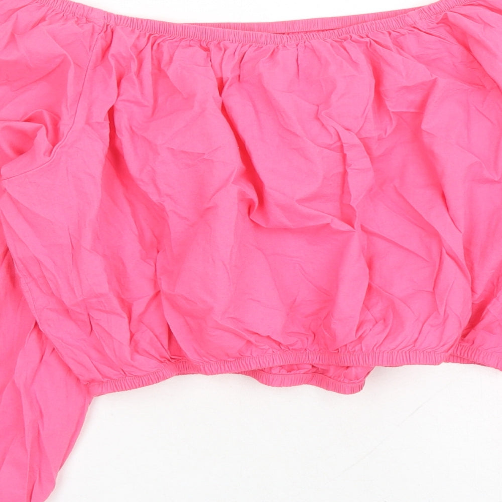 Womens UK Size 18 Marks and Spencer Pink Cropped Blouse