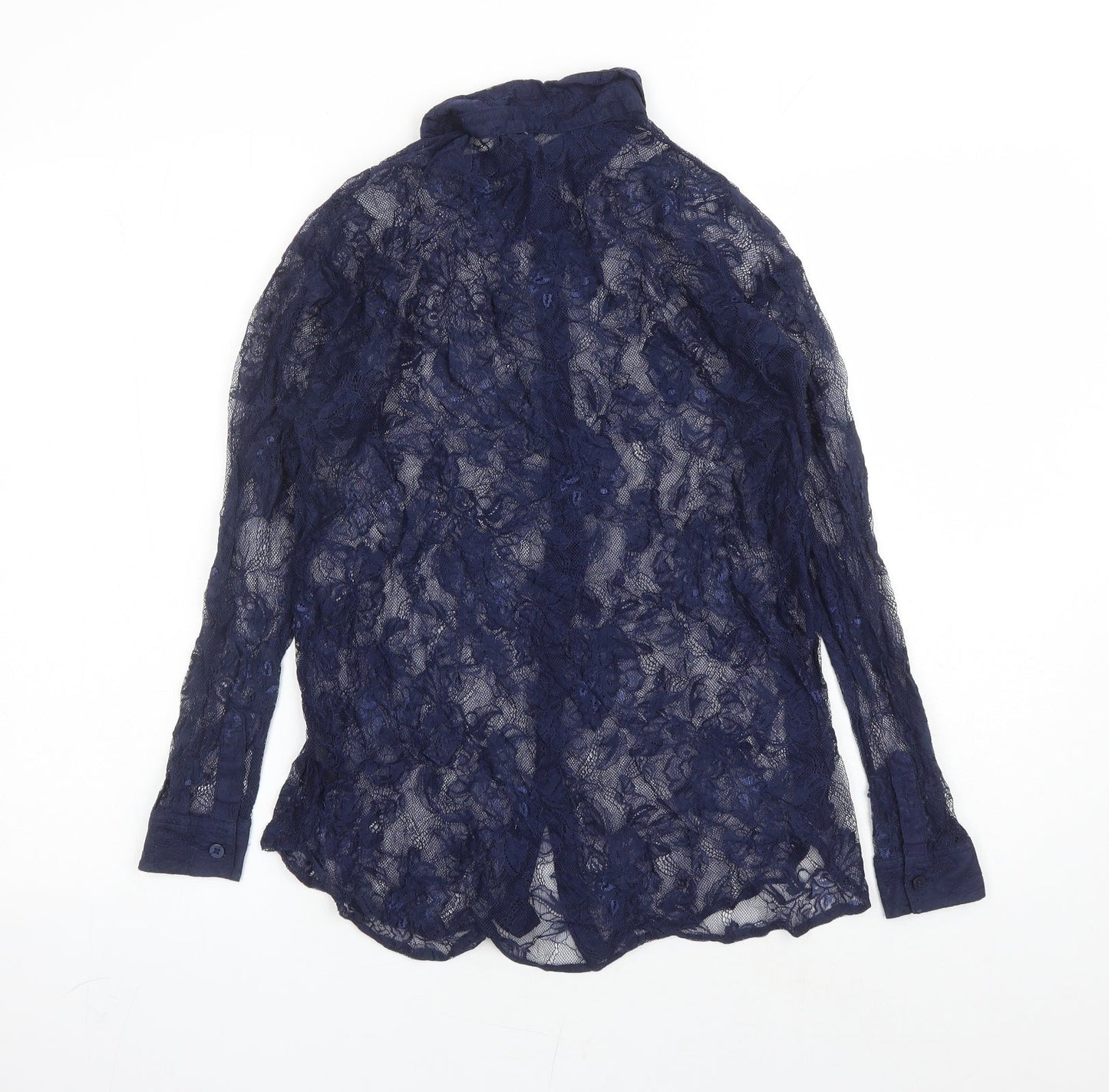 Womens UK Size 10 Divided by H&M Blue Basic Button-Up