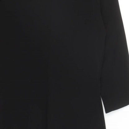 Dorothy Perkins Womens Black Polyester Pencil Dress Size 12 Round Neck Button