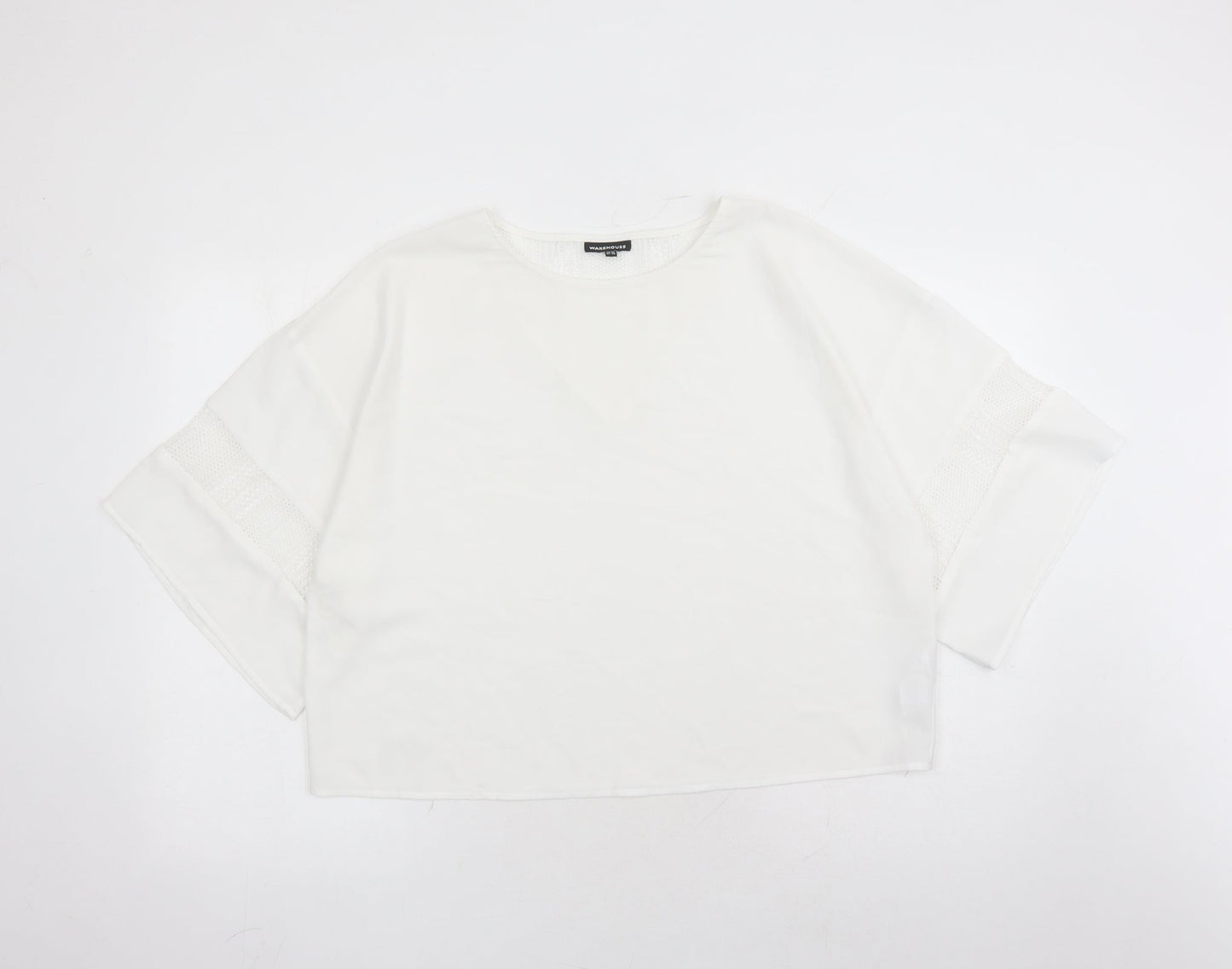 Womens UK Size 10 Warehouse White Basic Blouse
