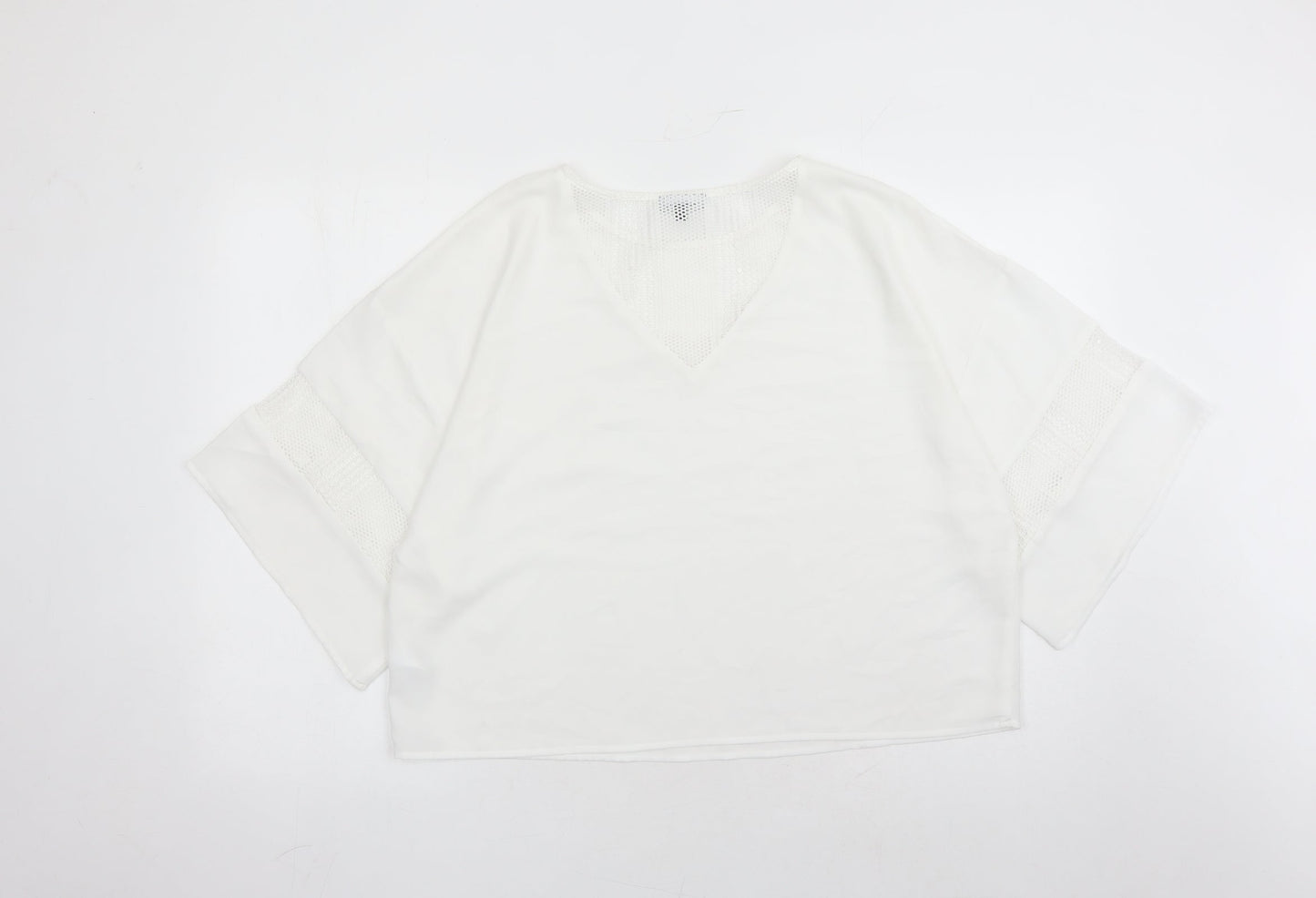 Womens UK Size 10 Warehouse White Basic Blouse