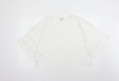 Womens UK Size 10 Warehouse White Basic Blouse