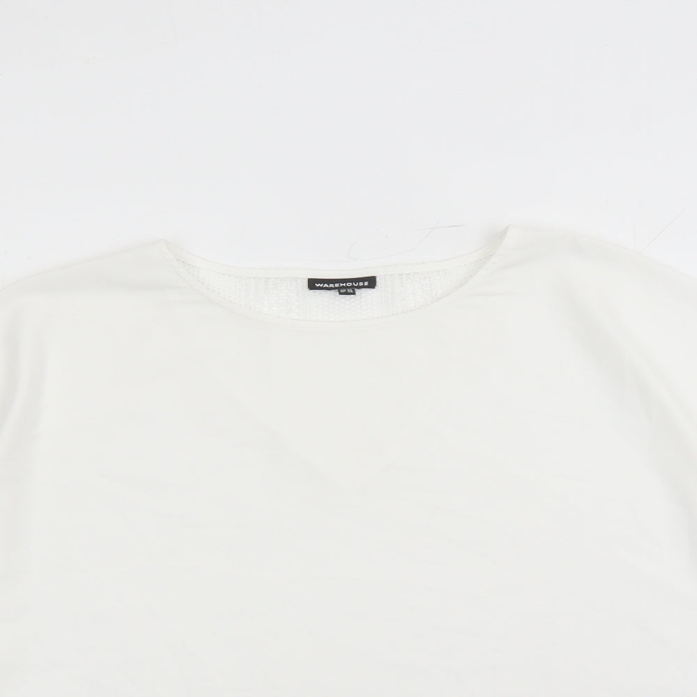 Womens UK Size 10 Warehouse White Basic Blouse