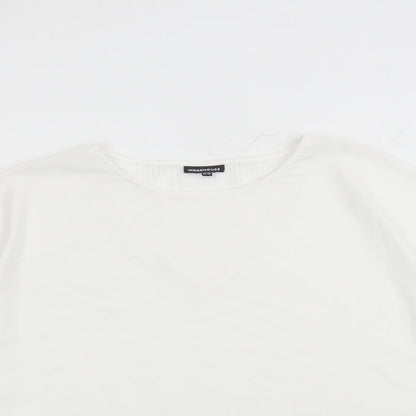 Womens UK Size 10 Warehouse White Basic Blouse