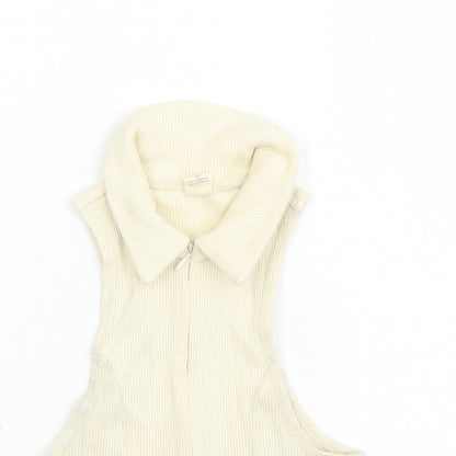 Womens UK Size S Urban Outfitters Beige Cropped Polo