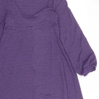 ASOS Womens Purple Houndstooth Polyester Fit & Flare Size 4 Scoop Neck Pullover
