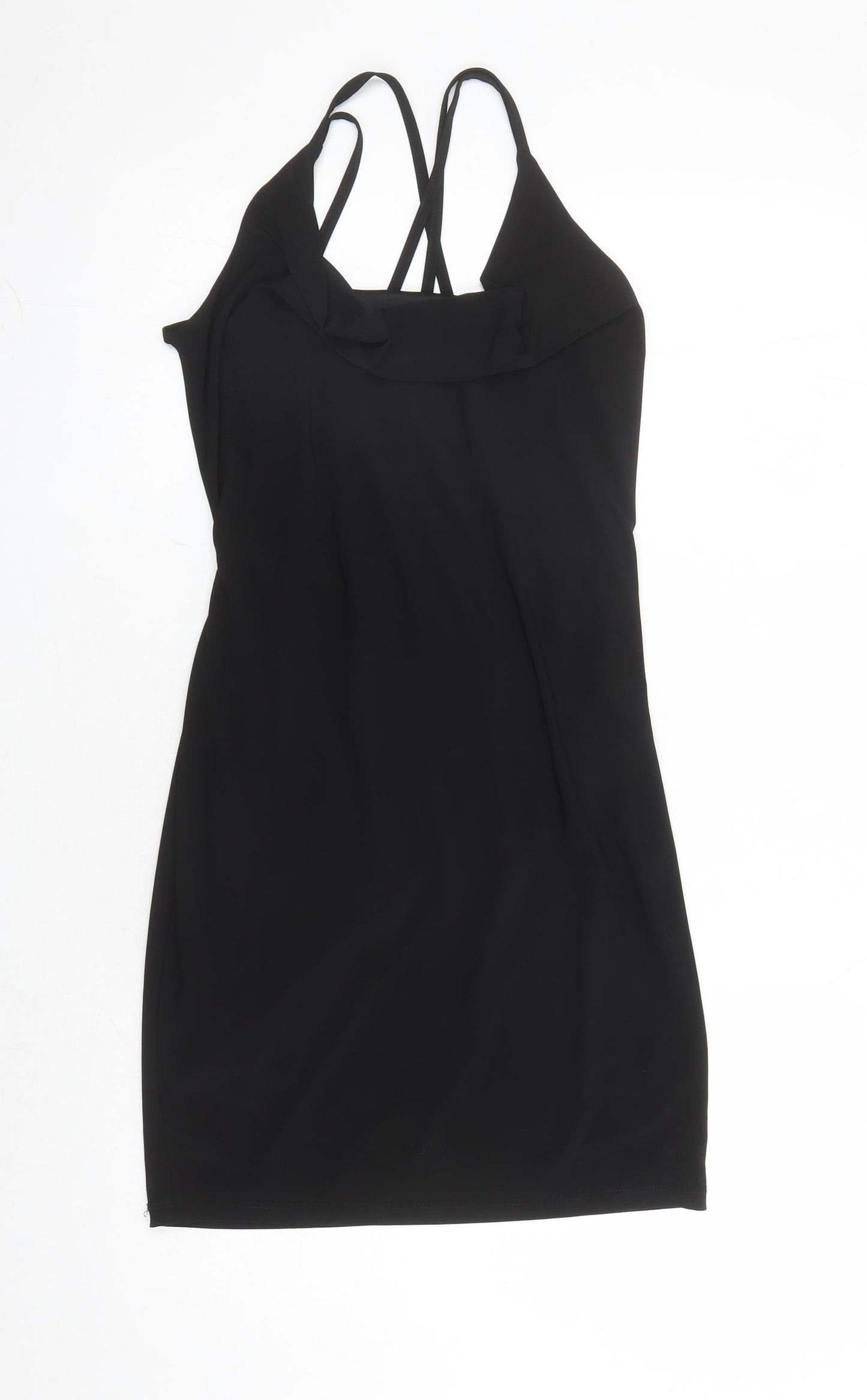 Miss Selfridge Womens Black Polyester Mini Size 12 Collared Pullover