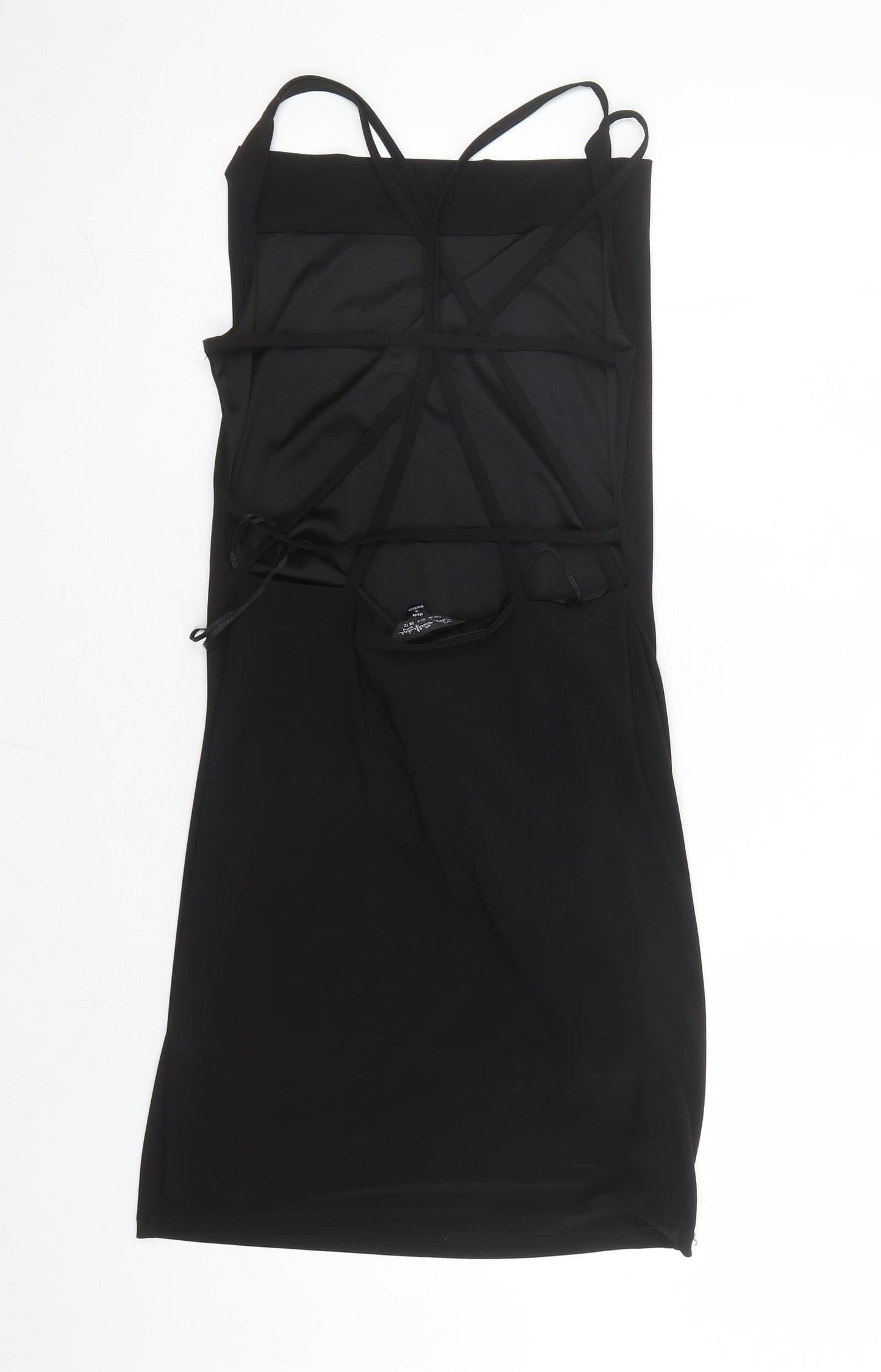 Miss Selfridge Womens Black Polyester Mini Size 12 Collared Pullover