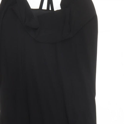 Miss Selfridge Womens Black Polyester Mini Size 12 Collared Pullover