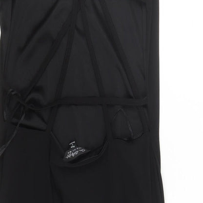 Miss Selfridge Womens Black Polyester Mini Size 12 Collared Pullover