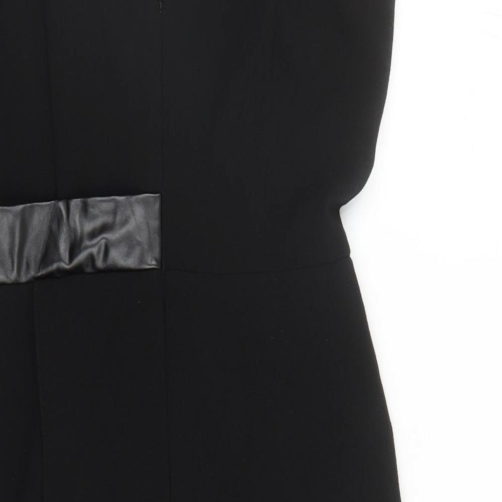 Amazing London Womens Black Polyester A-Line Size 10 V-Neck Zip