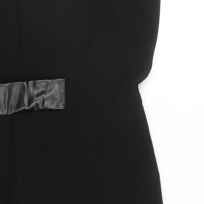 Amazing London Womens Black Polyester A-Line Size 10 V-Neck Zip