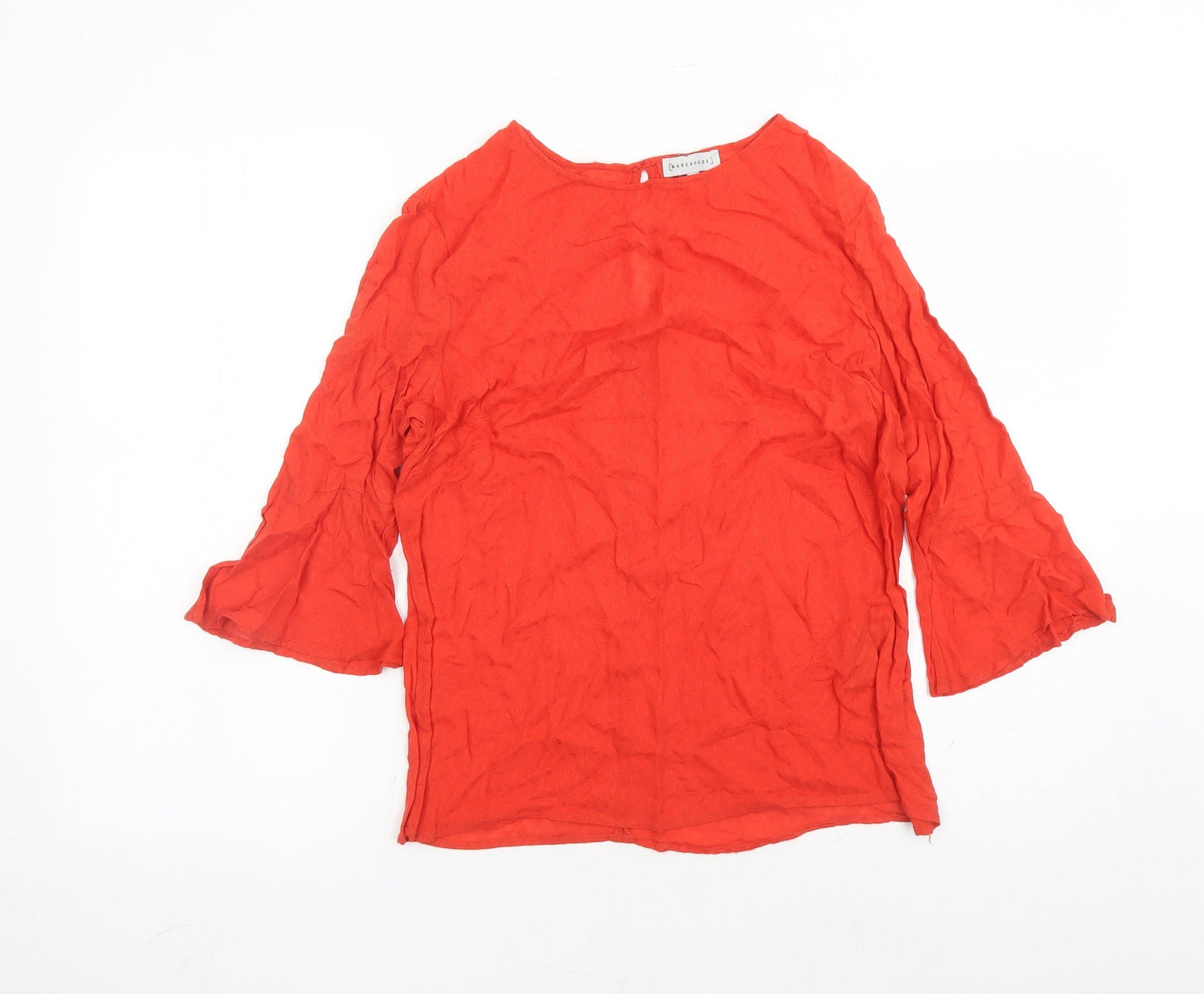 Womens UK Size 12 Warehouse Red Basic Blouse