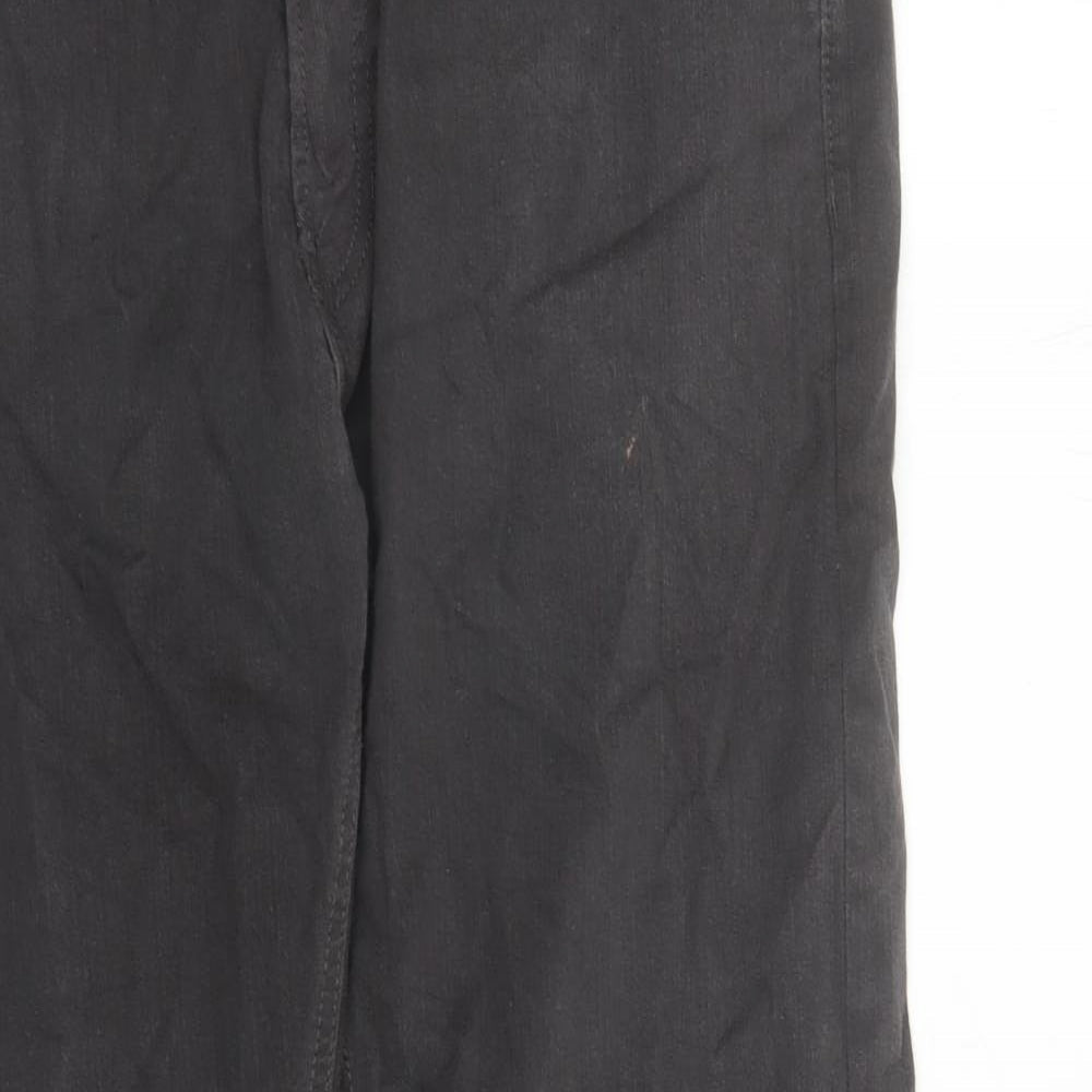 Marks and Spencer Mens Grey Cotton Straight Jeans Size 38 in L31 in Slim Zip