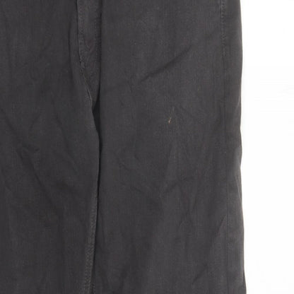 Marks and Spencer Mens Grey Cotton Straight Jeans Size 38 in L31 in Slim Zip