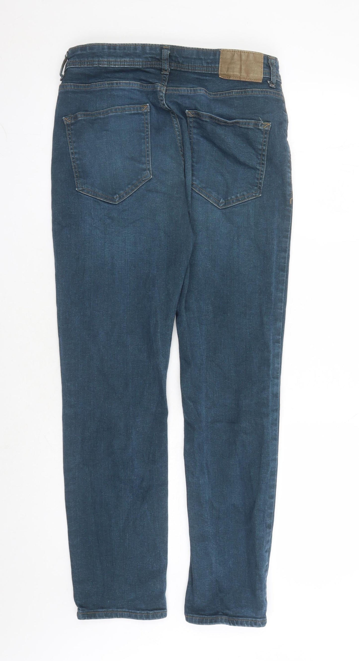 Denim & Co. Mens Blue Cotton Straight Jeans Size 30 in L29 in Regular Button