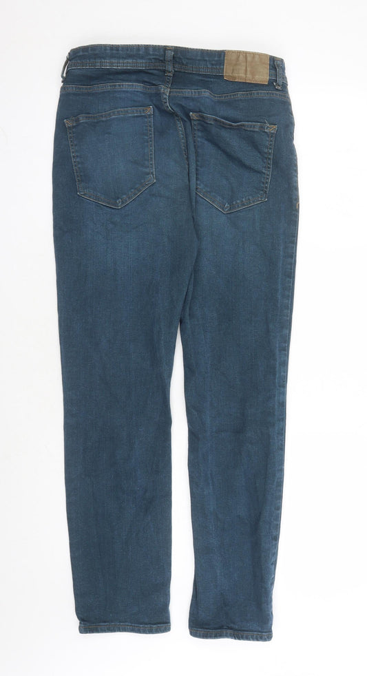Denim & Co. Mens Blue Cotton Straight Jeans Size 30 in L29 in Regular Button