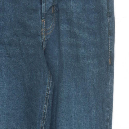 Denim & Co. Mens Blue Cotton Straight Jeans Size 30 in L29 in Regular Button