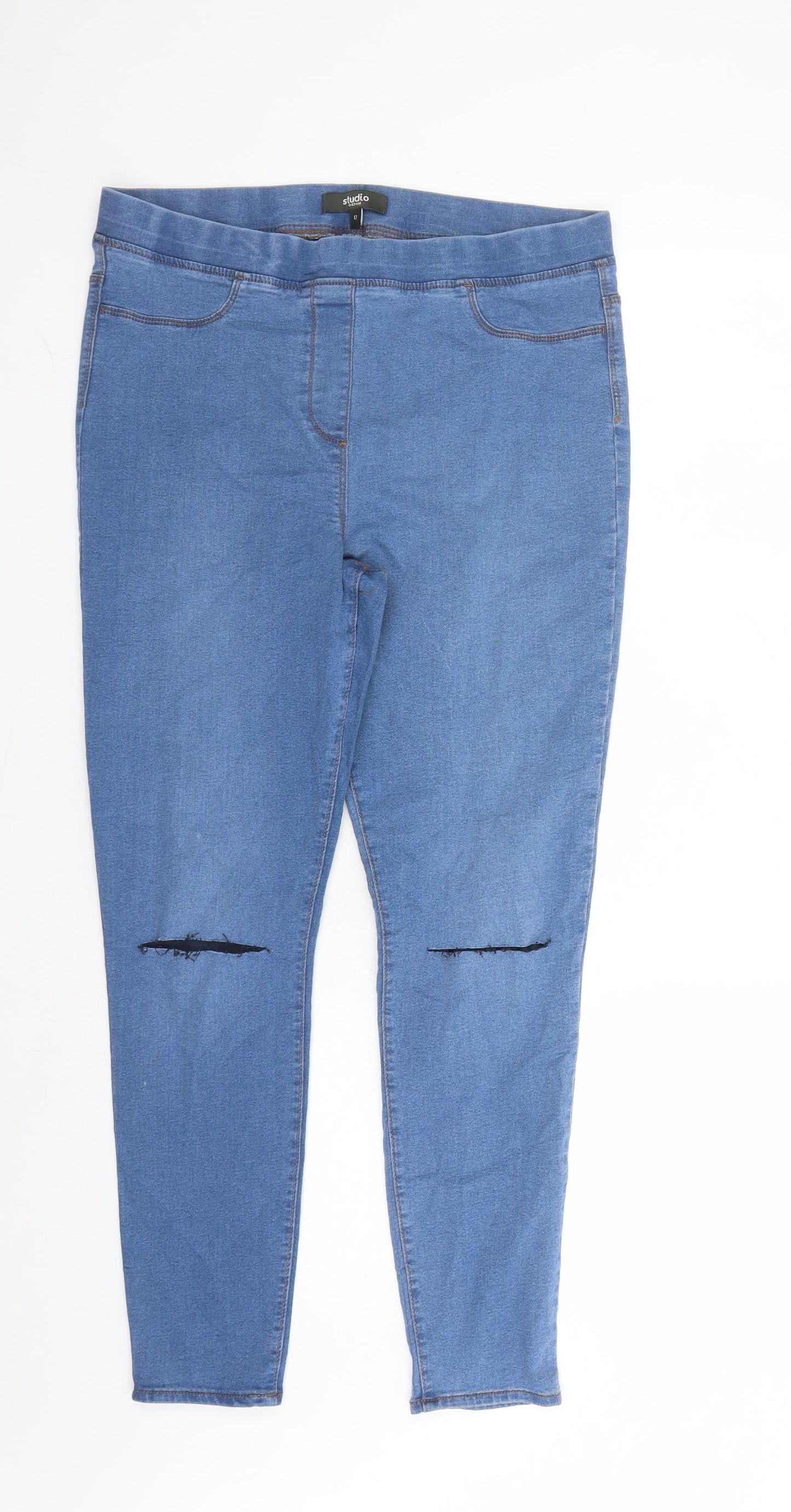 Womens UK Size 12 Studio Regular Fit Jegging Blue Jeans
