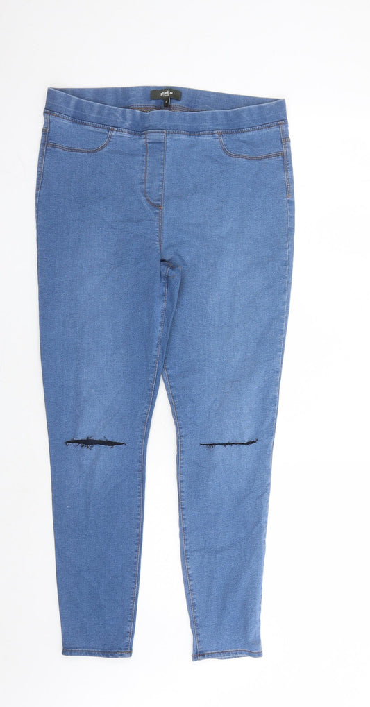Womens UK Size 12 Studio Regular Fit Jegging Blue Jeans