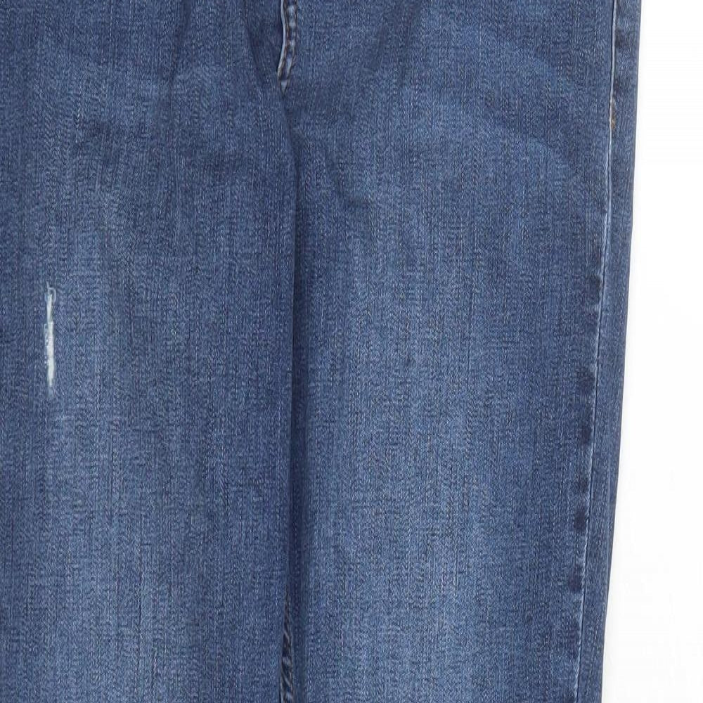 Topshop Womens Blue Cotton Skinny Jeans Size 30 in L30 in Regular Zip