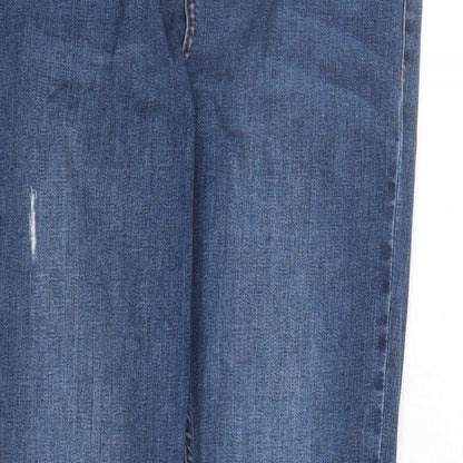 Topshop Womens Blue Cotton Skinny Jeans Size 30 in L30 in Regular Zip