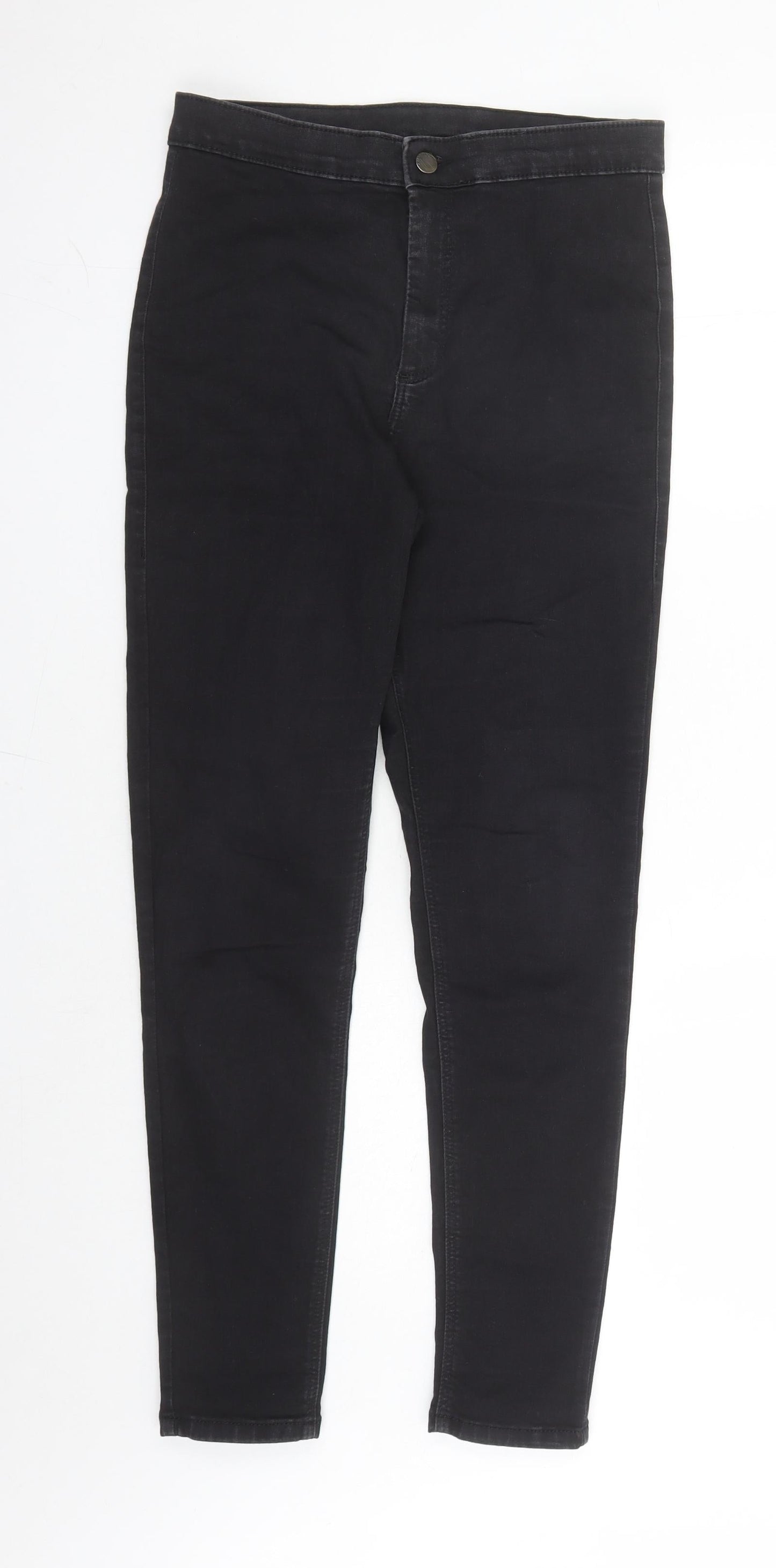 Topshop Womens Black Cotton Skinny Jeans Size 30 in L27 in Regular Zip