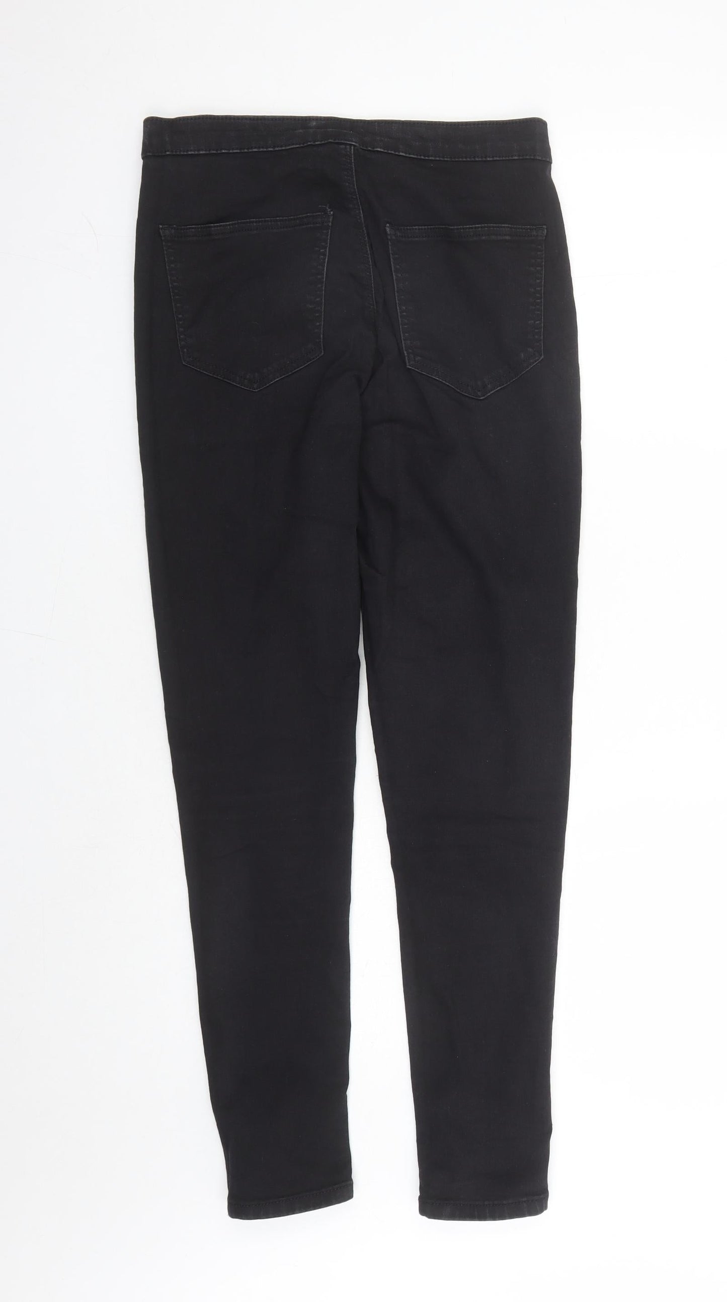 Topshop Womens Black Cotton Skinny Jeans Size 30 in L27 in Regular Zip