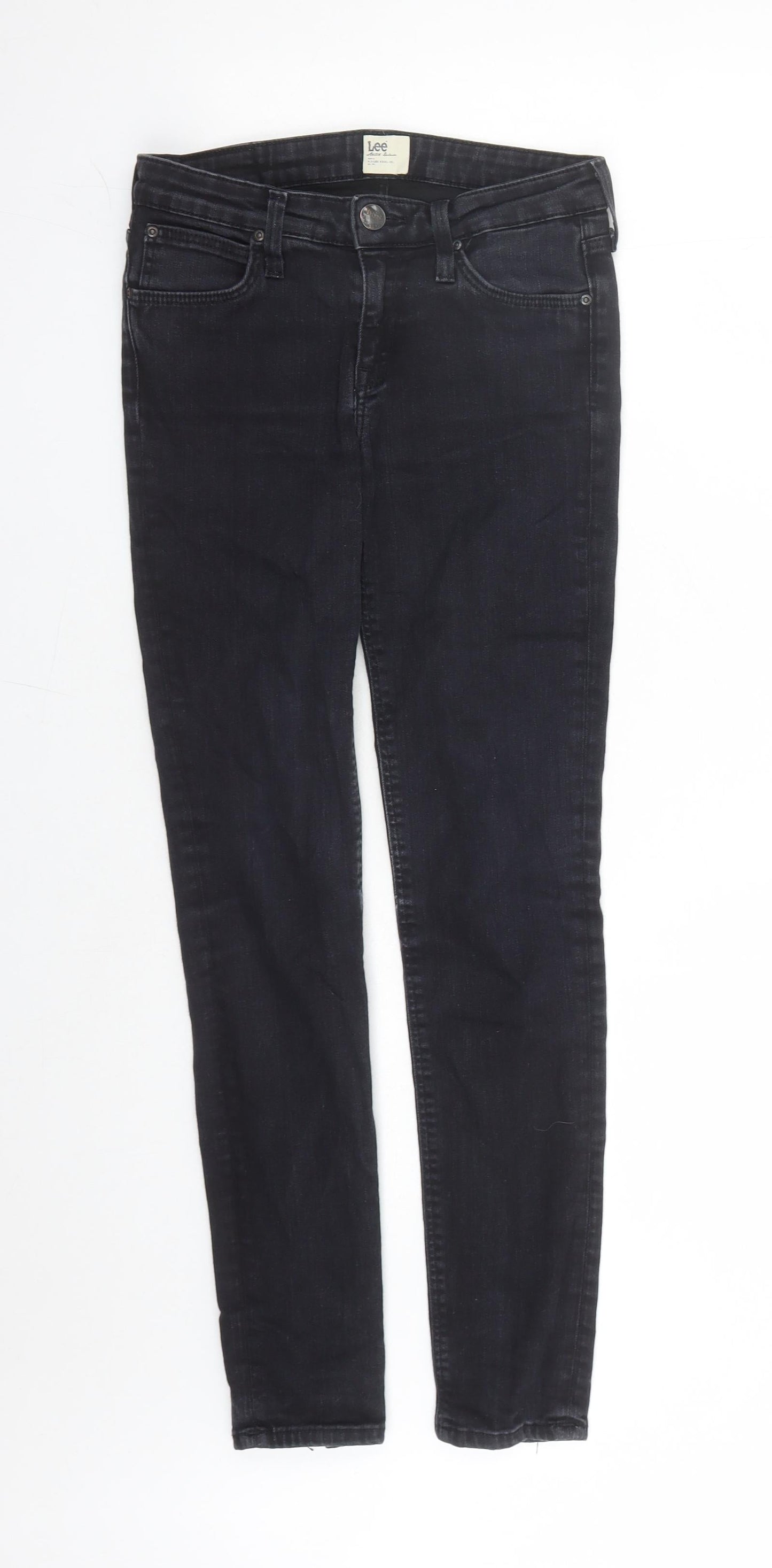 Lee Womens Black Cotton Skinny Jeans Size 26 in L28 in Regular Zip