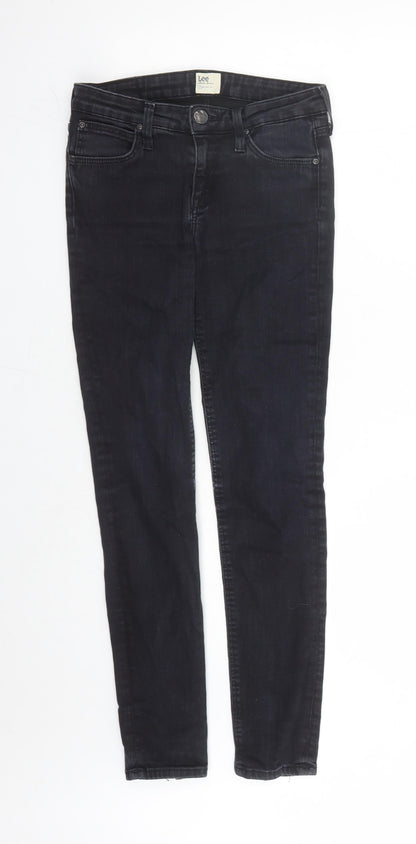 Lee Womens Black Cotton Skinny Jeans Size 26 in L28 in Regular Zip