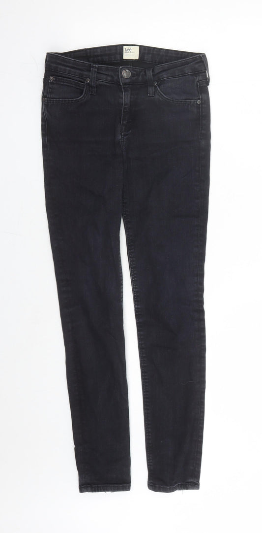 Lee Womens Black Cotton Skinny Jeans Size 26 in L28 in Regular Zip