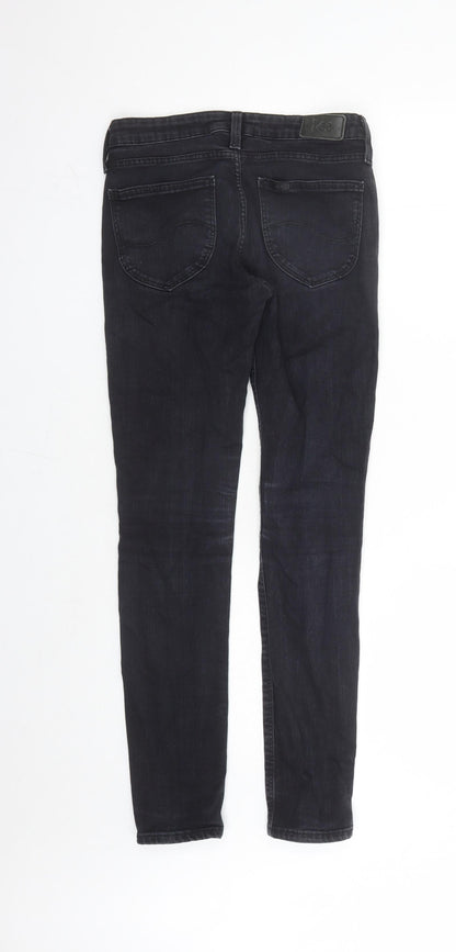 Lee Womens Black Cotton Skinny Jeans Size 26 in L28 in Regular Zip