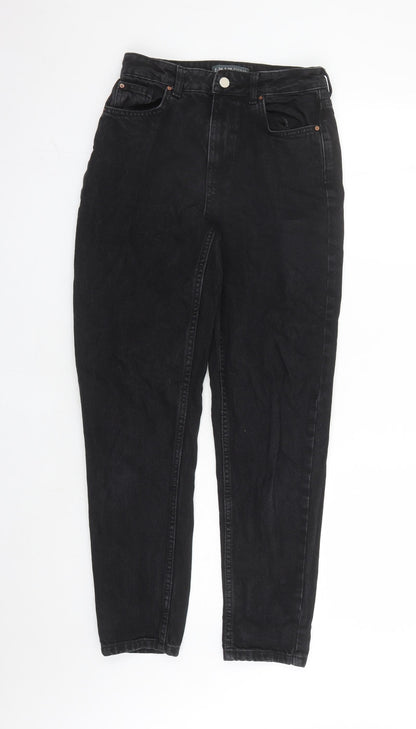 Denim & Co. Womens Black Cotton Straight Jeans Size 6 L29 in Regular Zip