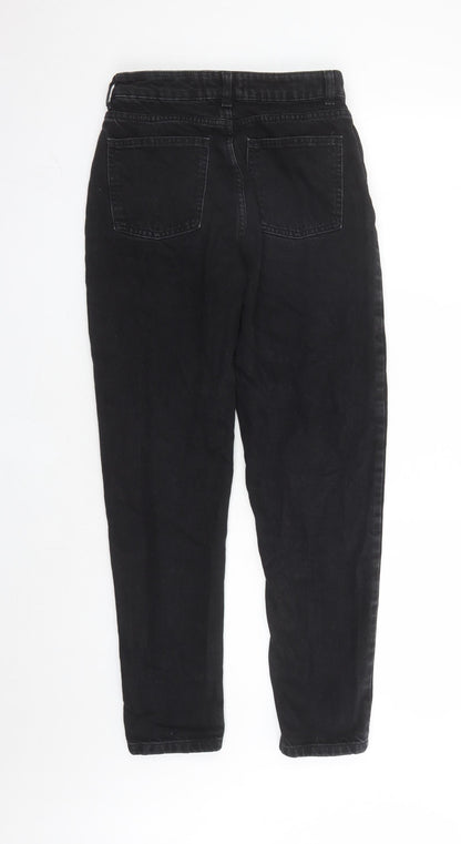 Denim & Co. Womens Black Cotton Straight Jeans Size 6 L29 in Regular Zip