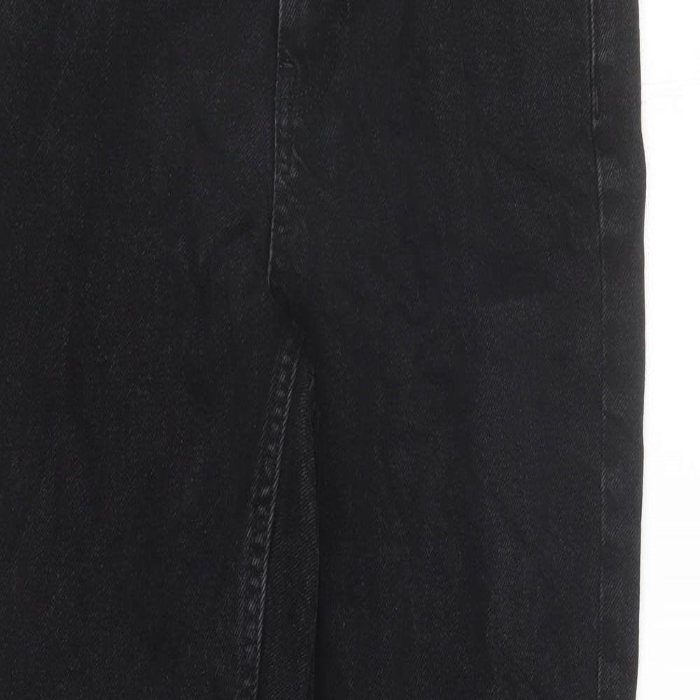Denim & Co. Womens Black Cotton Straight Jeans Size 6 L29 in Regular Zip