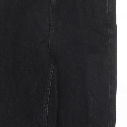 Denim & Co. Womens Black Cotton Straight Jeans Size 6 L29 in Regular Zip