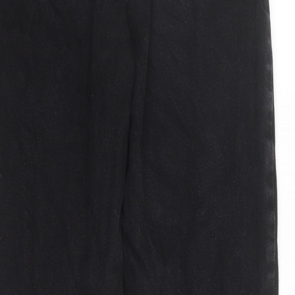 Denim & Co. Womens Black Cotton Straight Jeans Size 6 L29 in Regular Zip