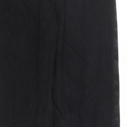 Denim & Co. Womens Black Cotton Straight Jeans Size 6 L29 in Regular Zip