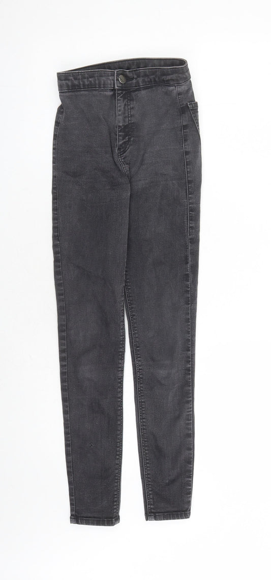 Topshop Womens Grey Cotton Skinny Jeans Size 22 in L26 in Slim Zip - Stretch Waist 22 Inches