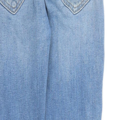 Pieces Womens Blue Cotton Straight Jeans Size M L28 in Regular Zip