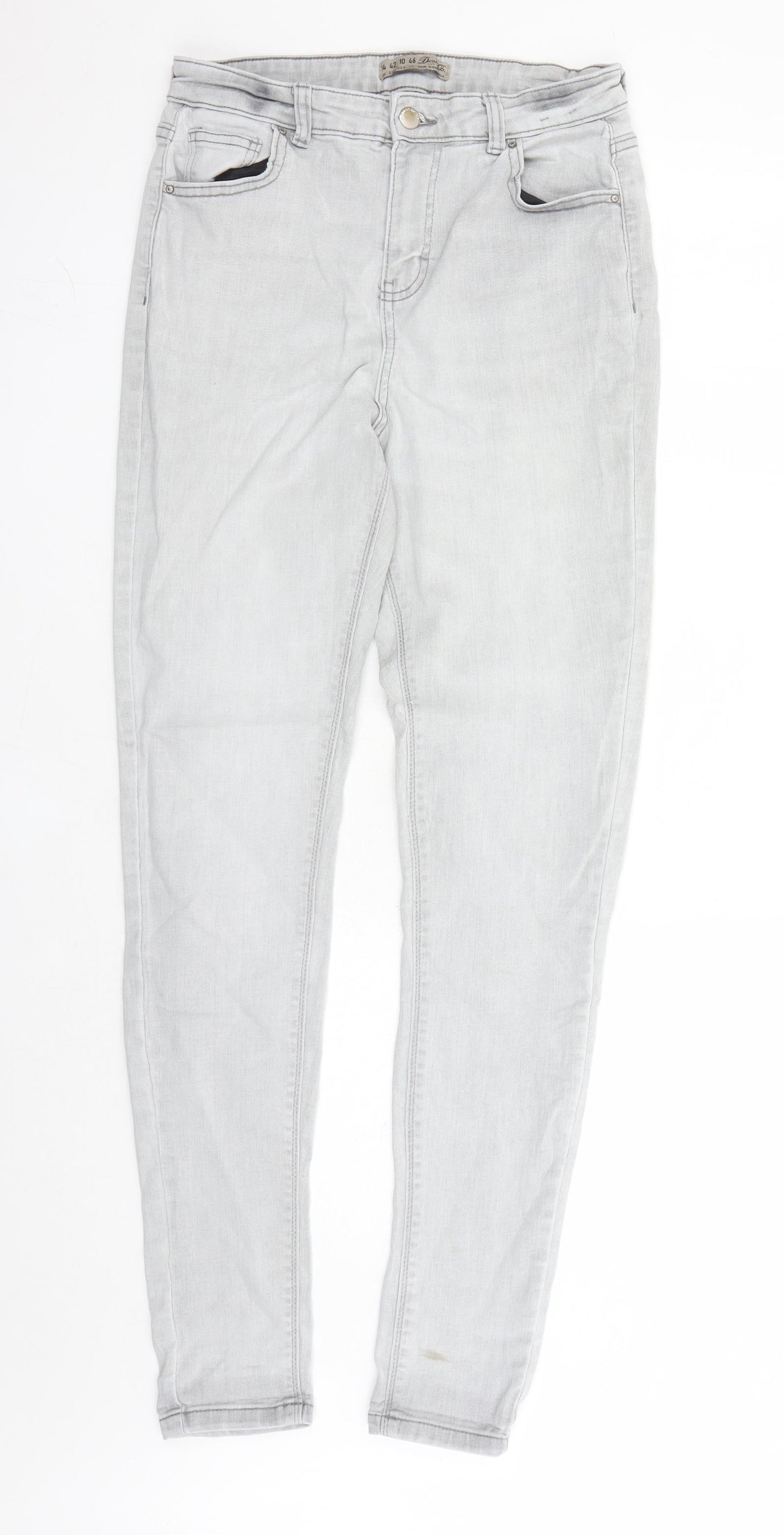 Denim & Co. Womens Green Cotton Skinny Jeans Size 14 L30 in Regular Zip