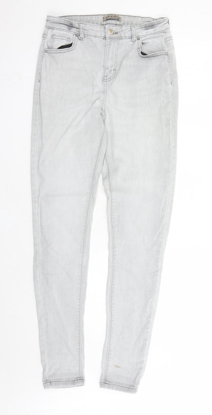 Denim & Co. Womens Green Cotton Skinny Jeans Size 14 L30 in Regular Zip